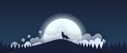 Wolf at Moon